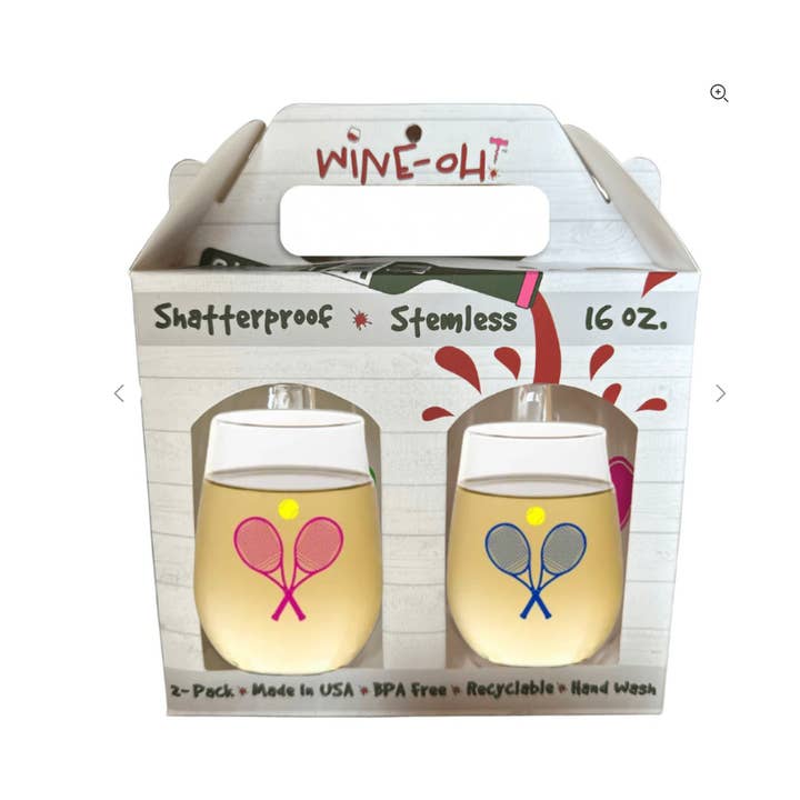 Born to Rally - Wholesale Wine Glass - Tennis Wine Tumblers- Plastic Shatterproof