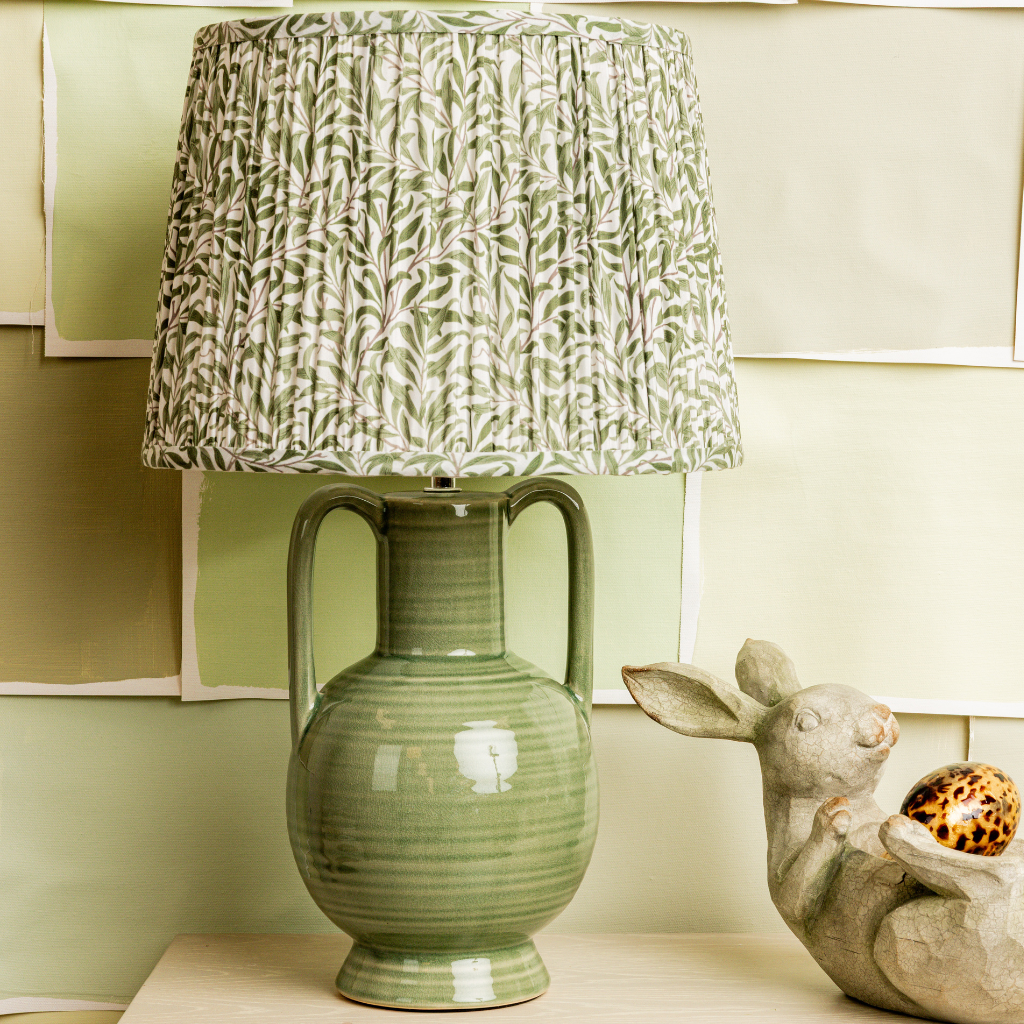 Audrey's Home & Gift - Wholesale Accent/Desk Lamp - Green Jug Lamp with Printed Shade (PC)1