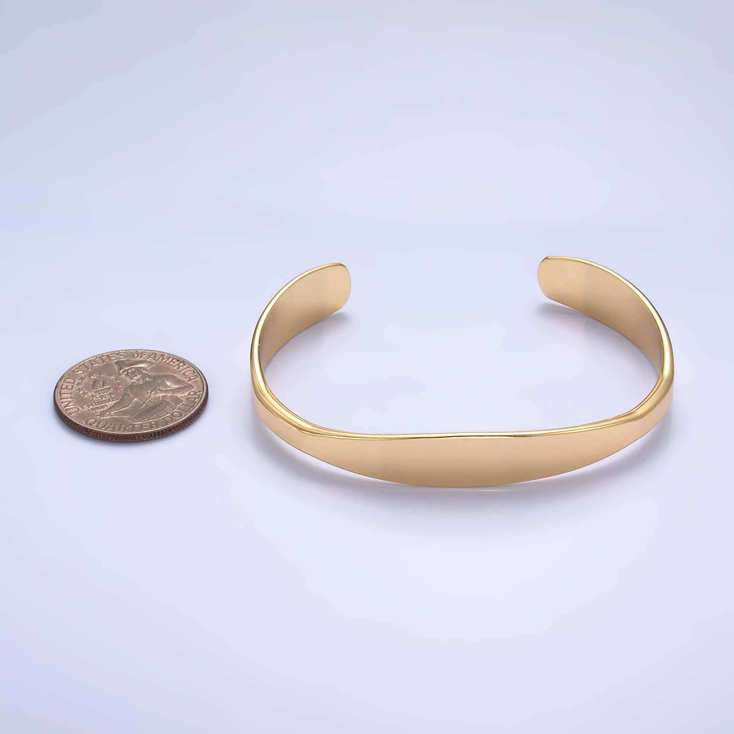 Aim Eternal - Vente Bracelet manchette - Manchette minimaliste à bande remplie en or 24 carats | WA-2663 3