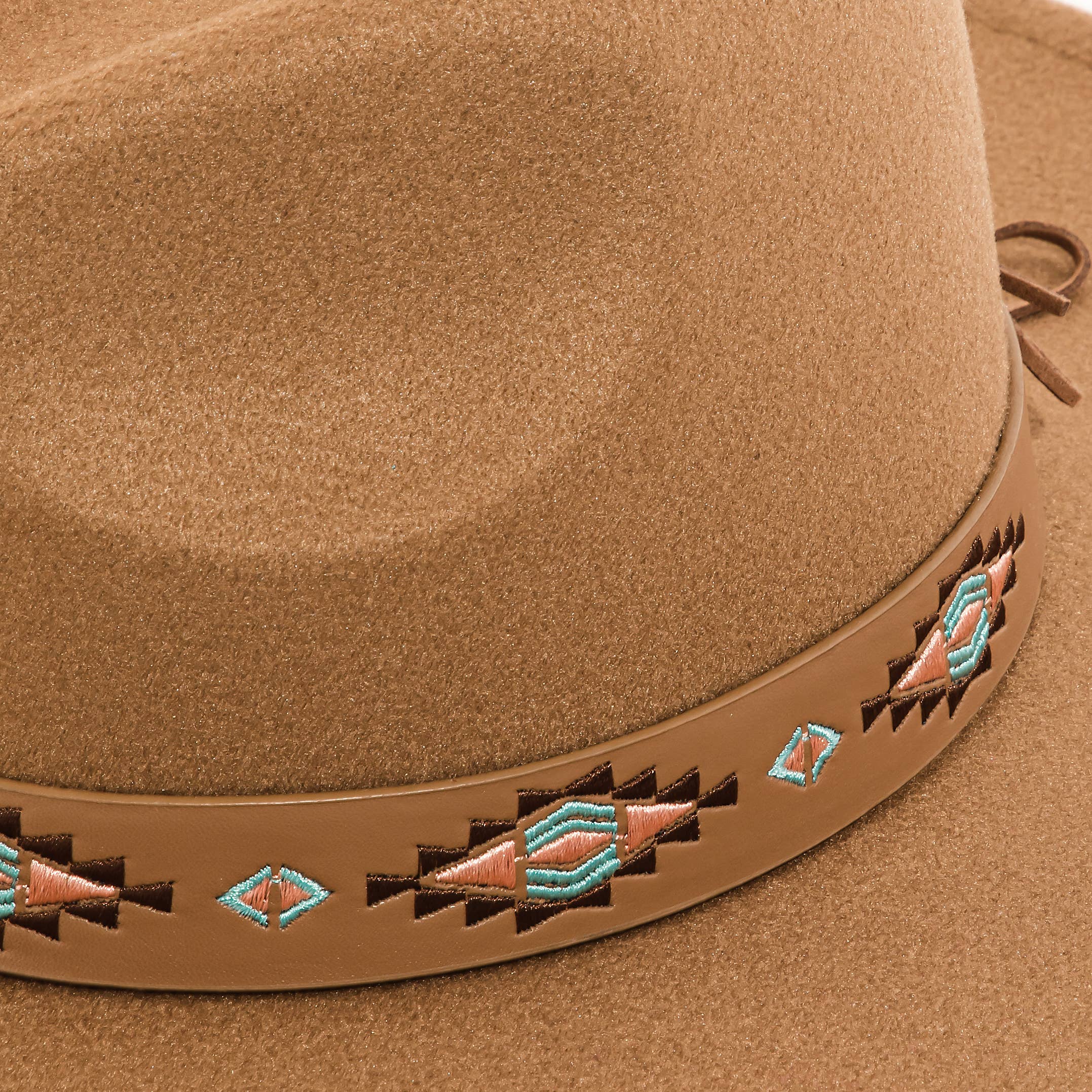 Collections by Fame Accessories - Wholesale Fedora - Women's - Boho Tribal Pattern Strap Fedora Hat1