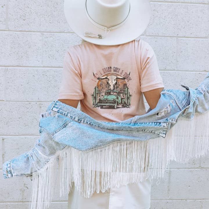 Heart Like a Truck Country Western Double Sided T-Shirt for wholesale by Trendznmore - Modern Graphic Apparel