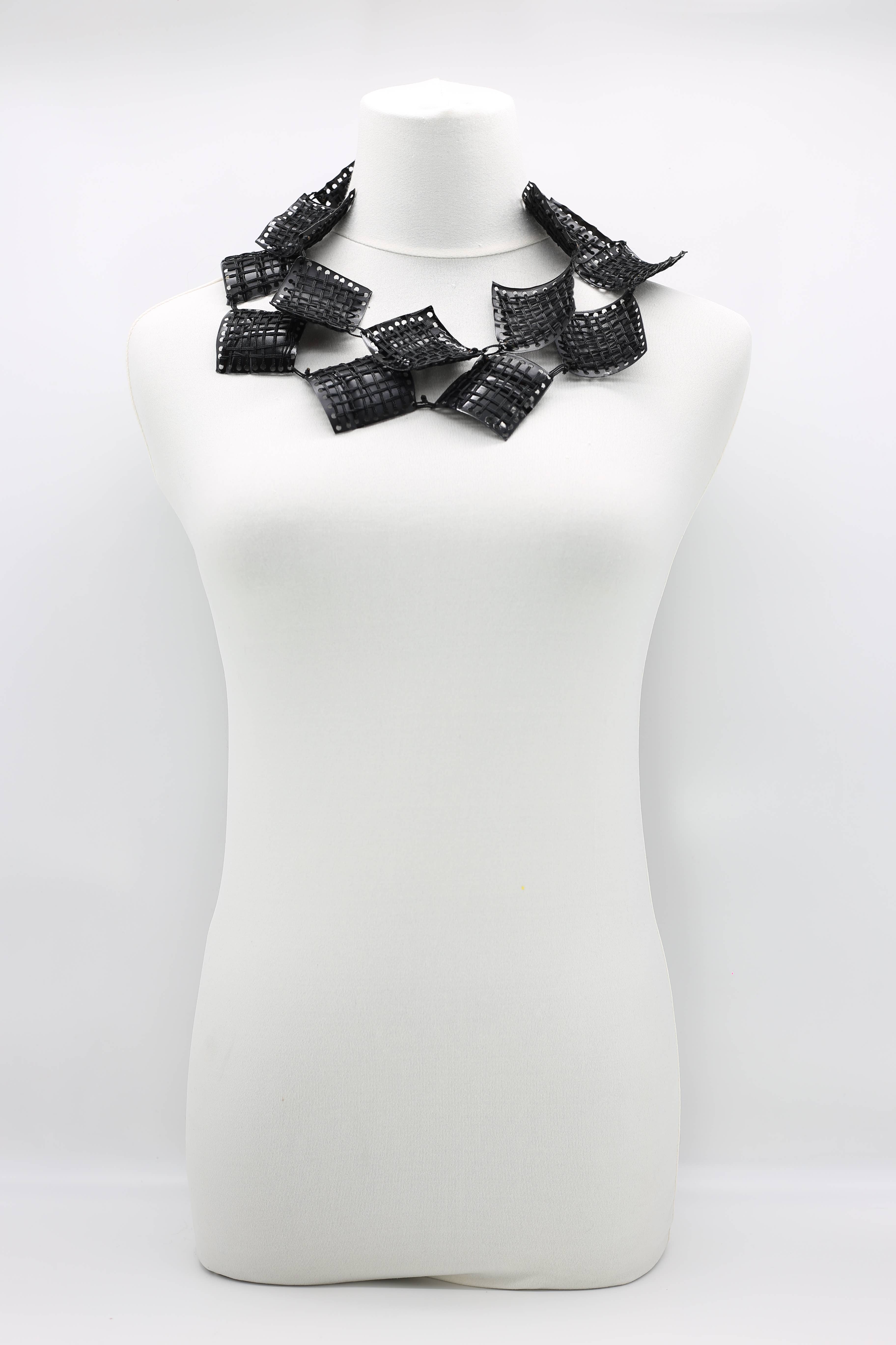 Jianhui London - Wholesale Bib Necklace - Thread On Square Recycled Plastic Necklace3
