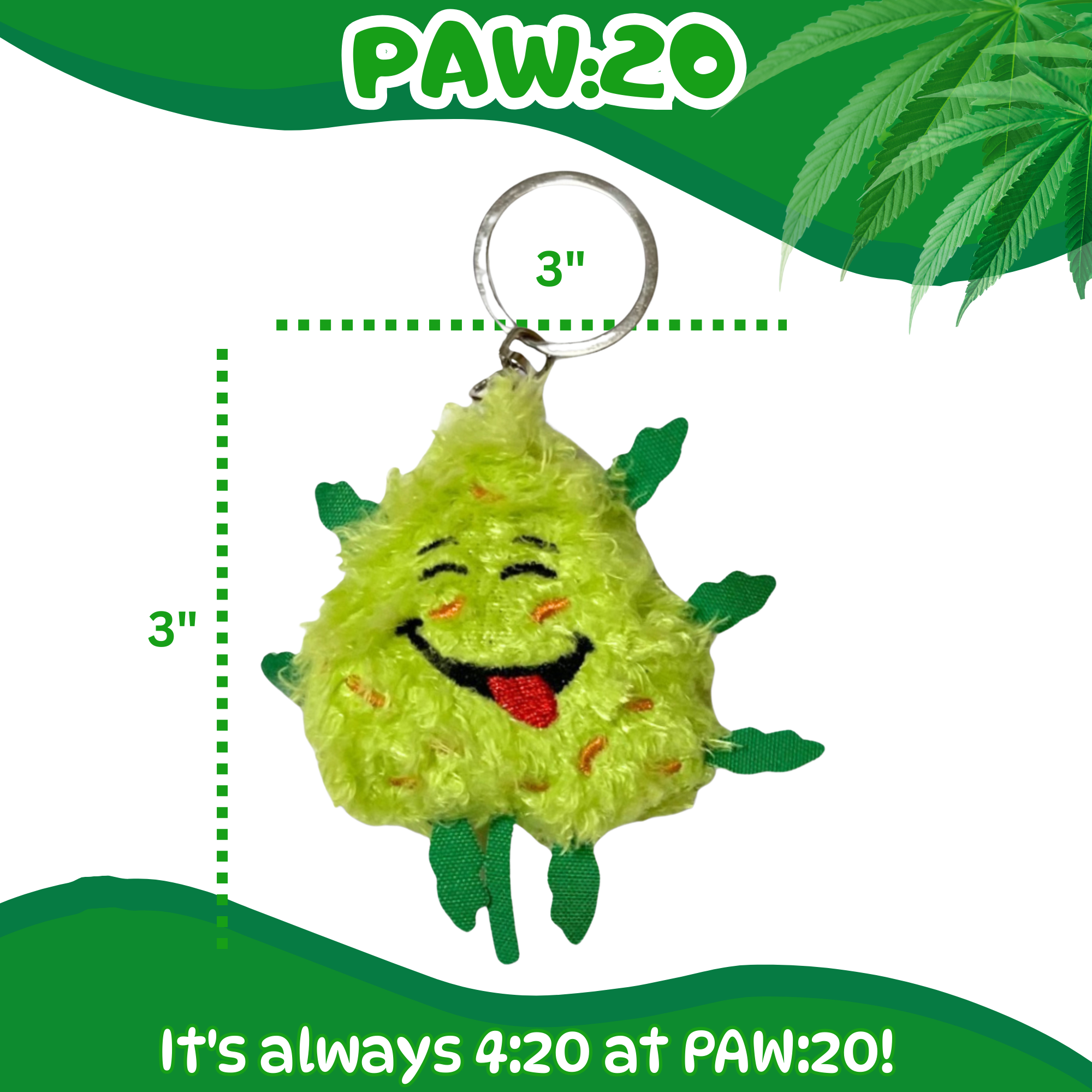 PAW:20 - Wholesale Pet Toy - Cat/Dog - Bud the Weed Nug 420 Keychain Display | Great Impulse Item6