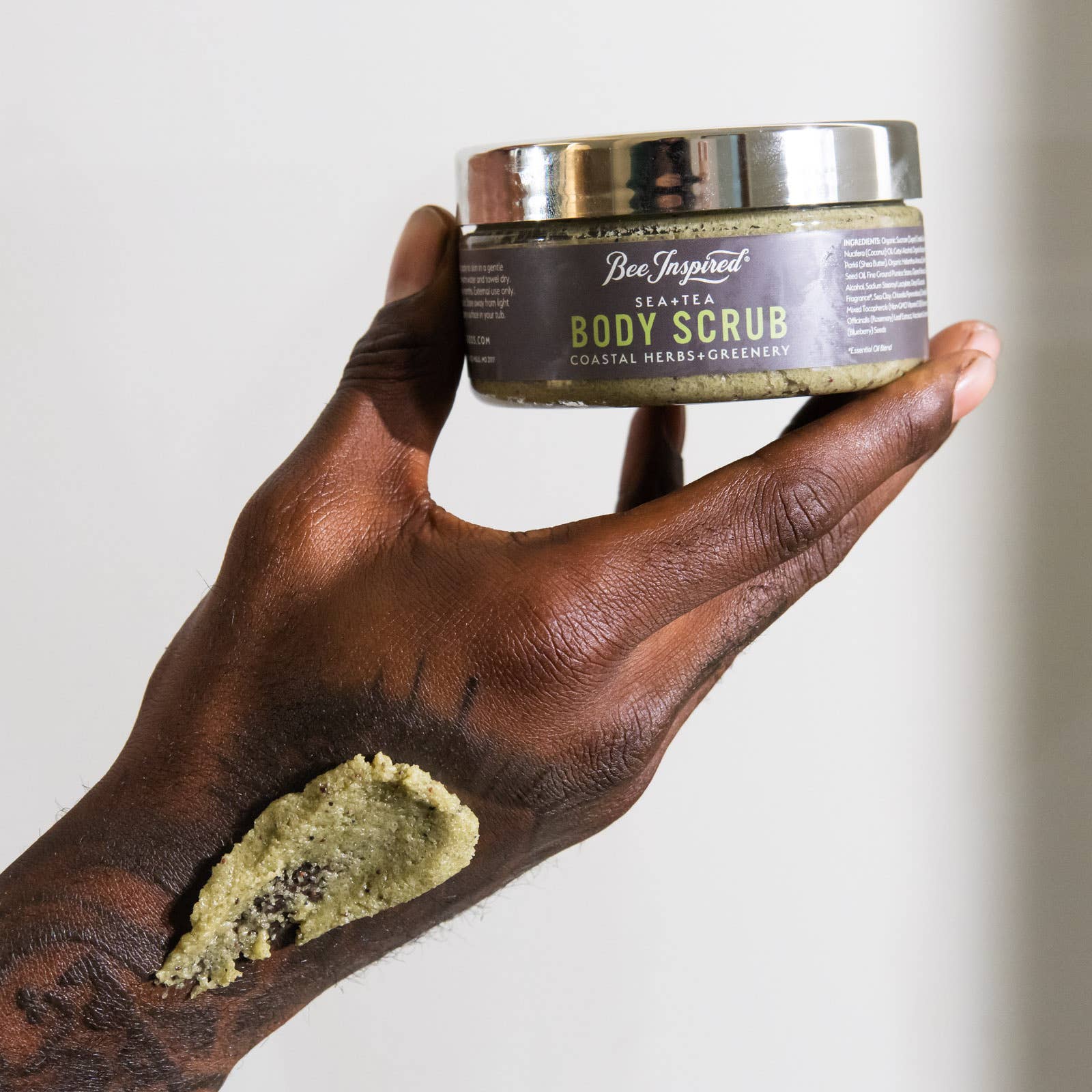 Bee Inspired - Wholesale Body Scrub/Exfoliant - Sea + Tea Body Scrub | 8oz Coastal Herbs Body Scrub1