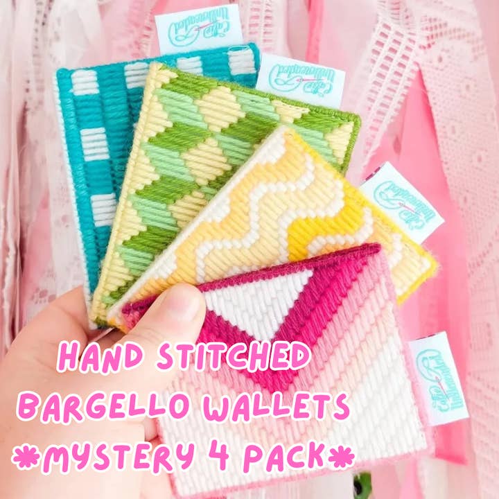 Bargello Card Wallets for wholesale by Catie Unthreaded