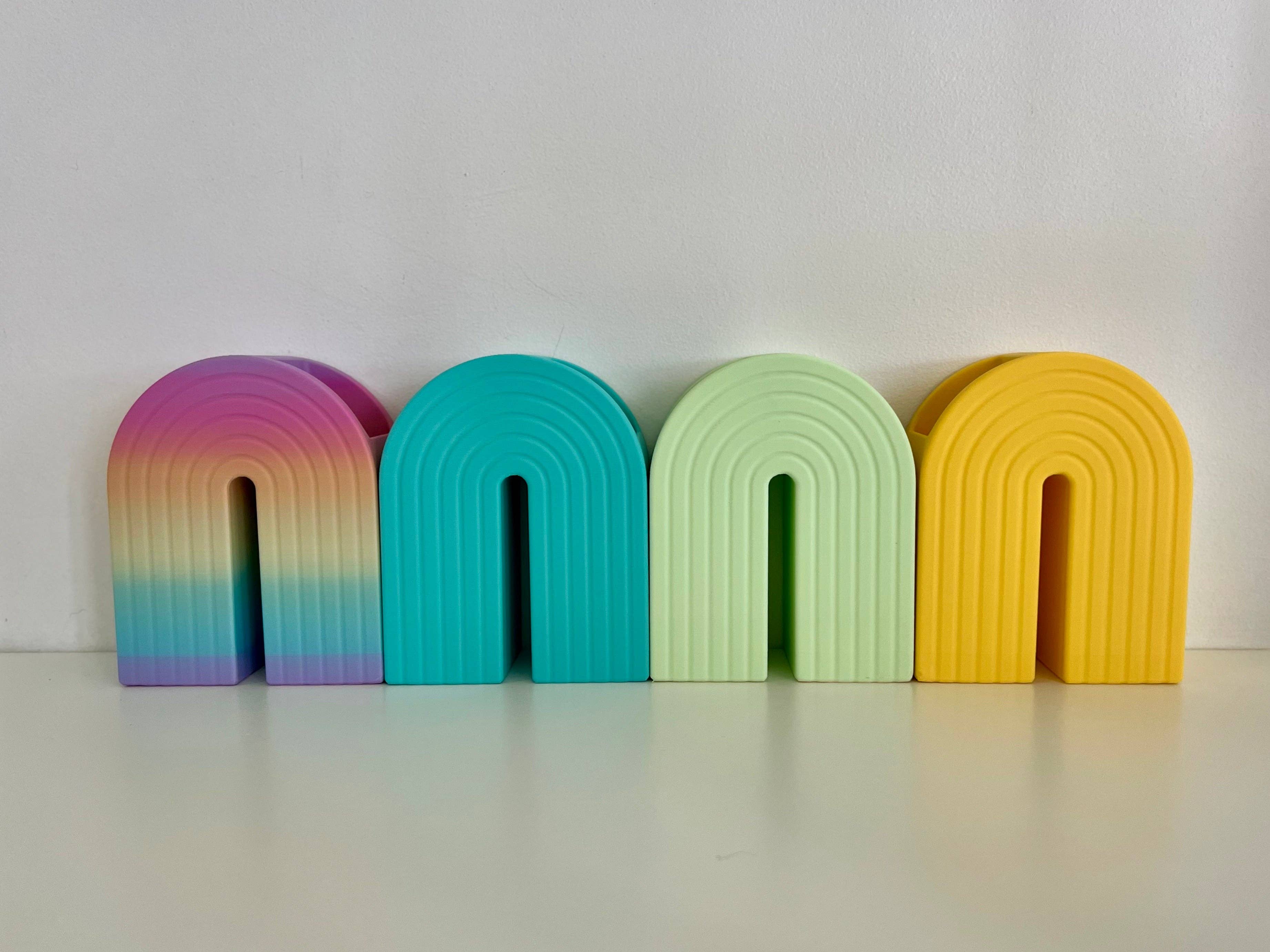 Brehmwood Creative - Wholesale Bookend - Rainbow Bookend Organizer | Perfect for the Desktop or Succulent/Plants1