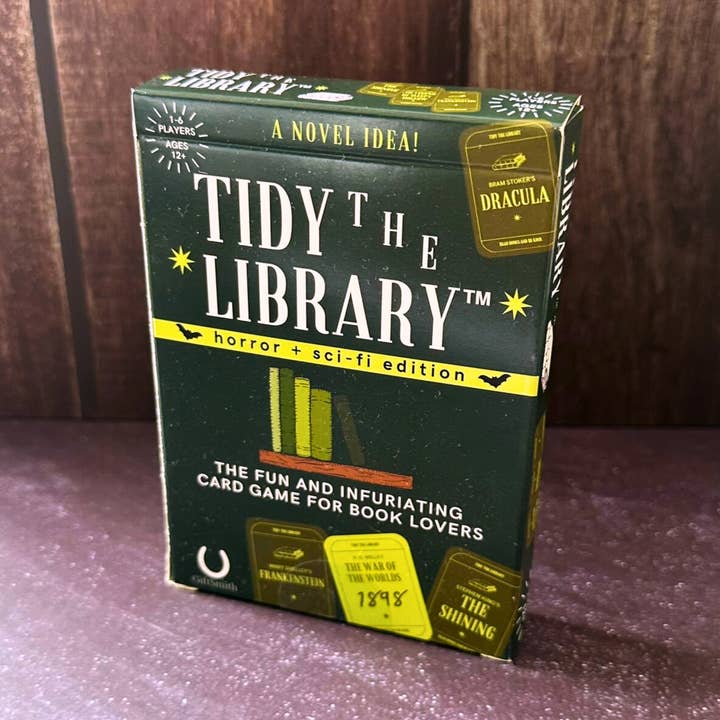GiftSmith - Wholesale Card Game - TIDY THE LIBRARY: The Horror + Sci-Fi Edition - Bookish Game1