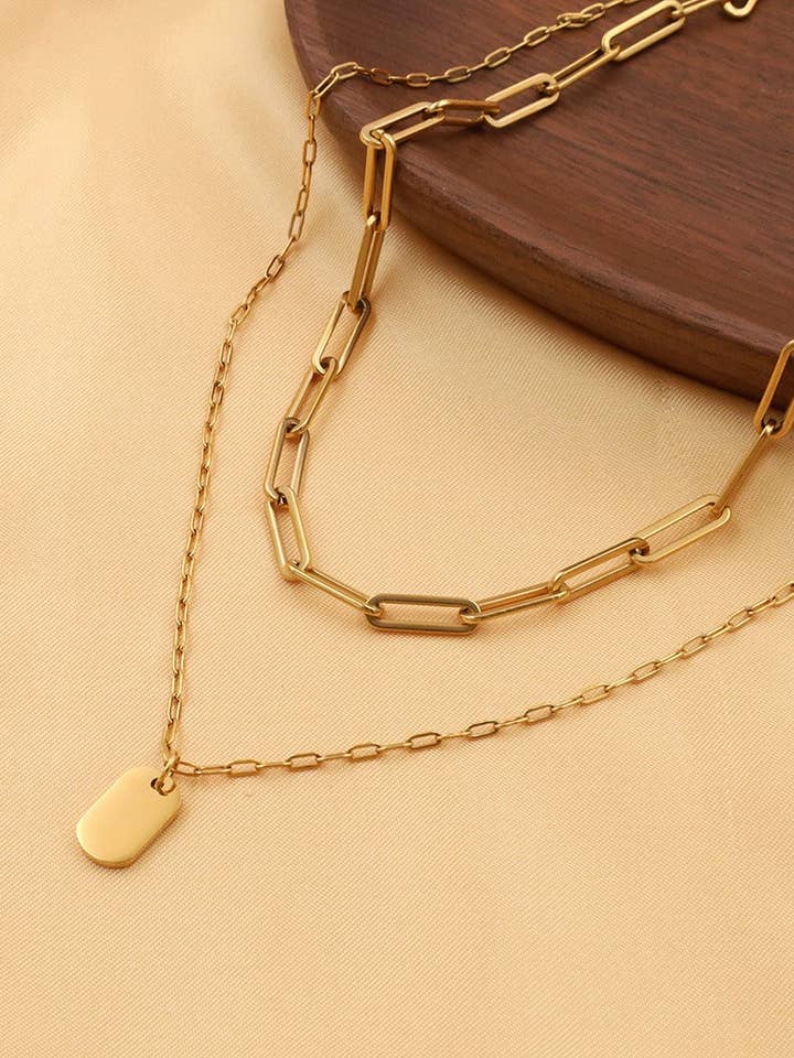 COLLANA A STRATI IN ACCIAIO INOX 18K ANTIOSSIDANTE | 40NK9415 per la vendita all'ingrosso da parte di JOSSLYN by wall to wall