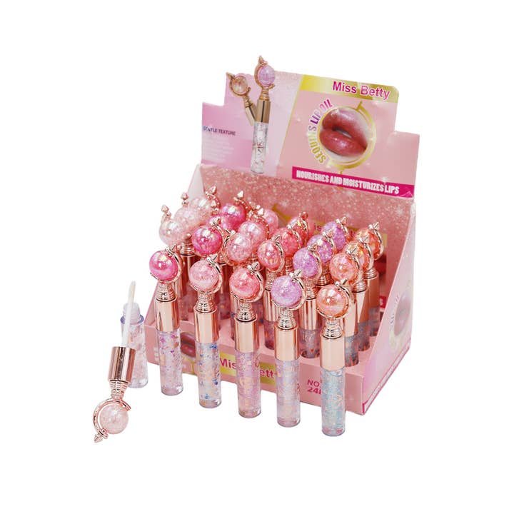 Cap Zone - Wholesale Retailer Display - Beauty & Wellness - Pearlescent Sparkle Globe Liquid Tint Lip Gloss
