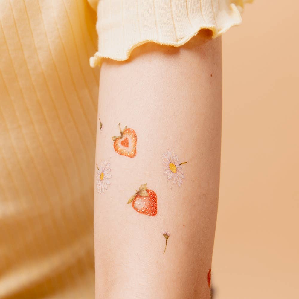 PAPERSELF – Tatuagem temporária por atacado – Adesivos de tatuagens temporárias de flores e frutas9