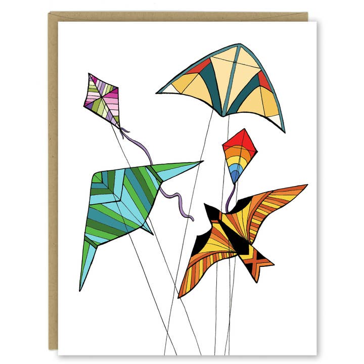 Colorful Kites Greeting Card for wholesale by Sloe Gin Fizz