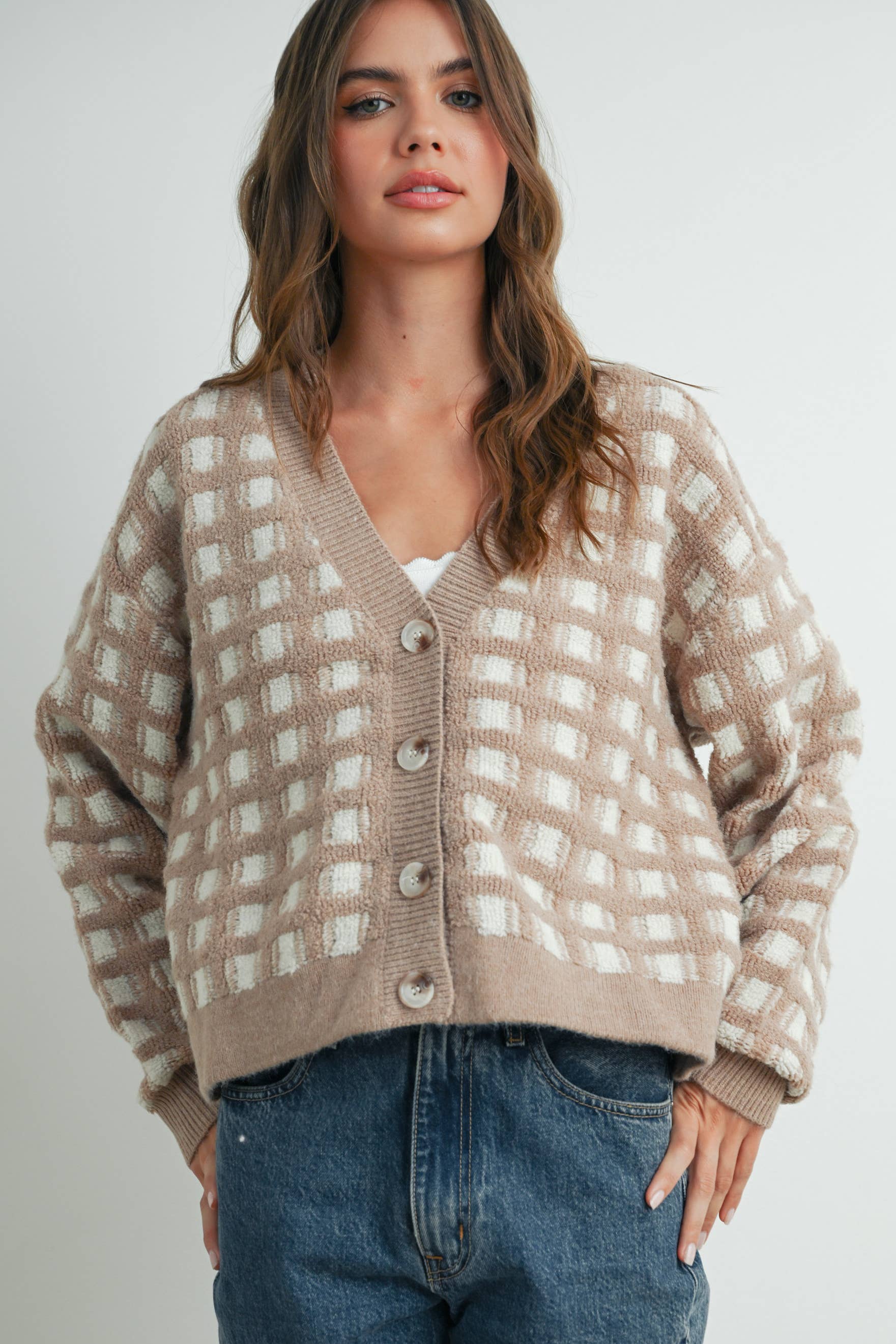 BUTTERMELON – Engroshandel Cardigan - Dame – Cropped V-hals Cardigan - BMC751954