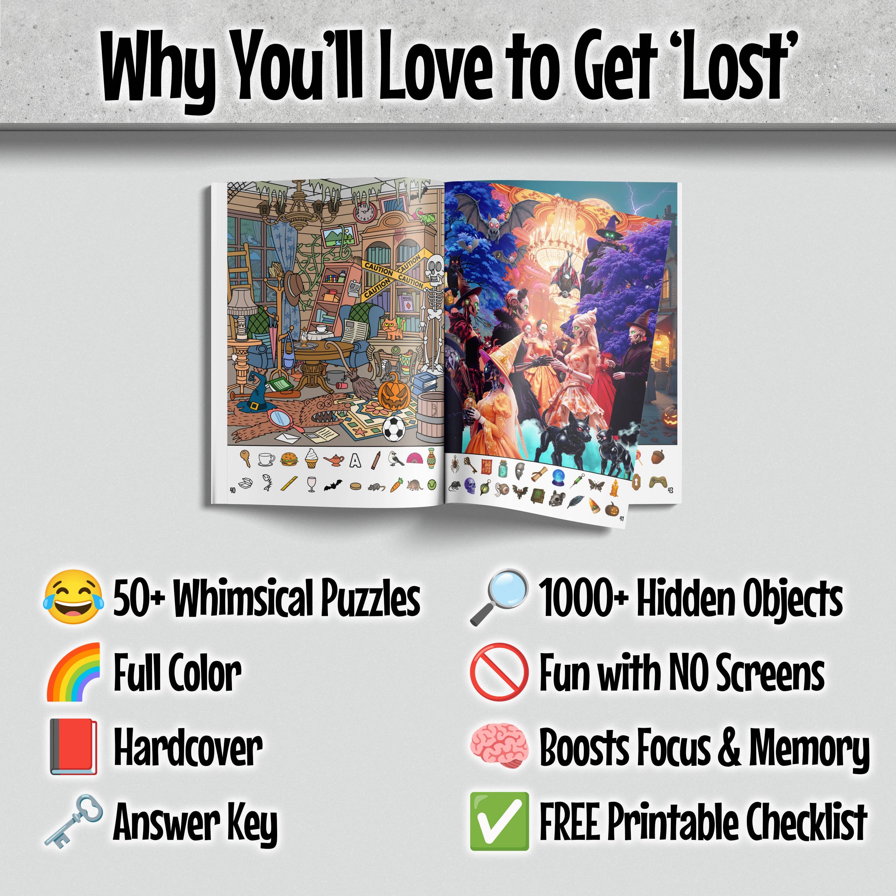 Puzzle Books Co - Wholesale Coloring & Activity Book - Adult - Lost and Found: Halloween Edition4