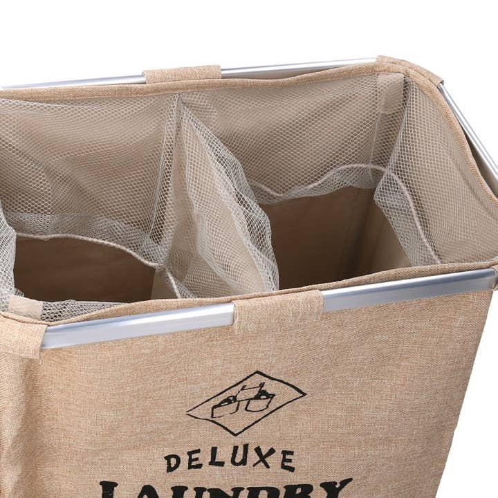 Cesta de Tela Saco Beige Doble Plegable para venta al por mayor de Vacchetti