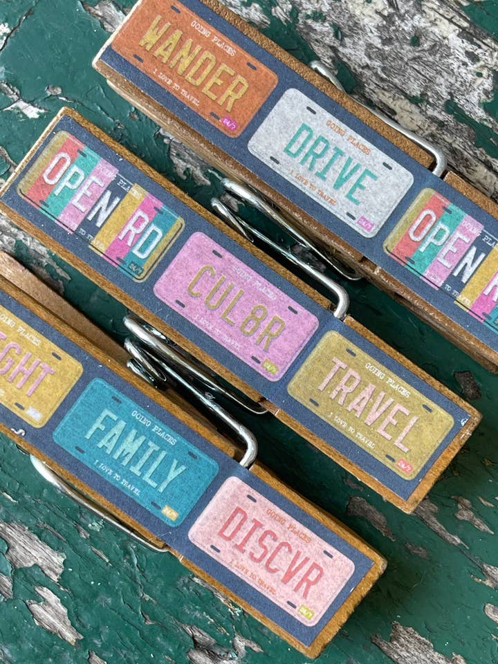 Family Road Trip License Plate Snack Bag Chip Clips for wholesale by NanCBeeCreations