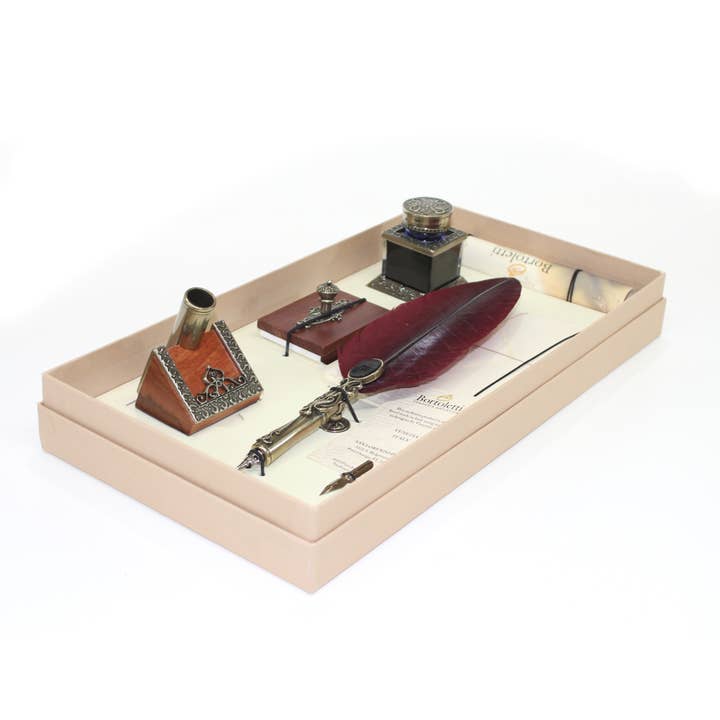 San Lorenzo Design - Wholesale Pen - Writing Set with Feather Pen and Blotter, Handmade, Vintage1