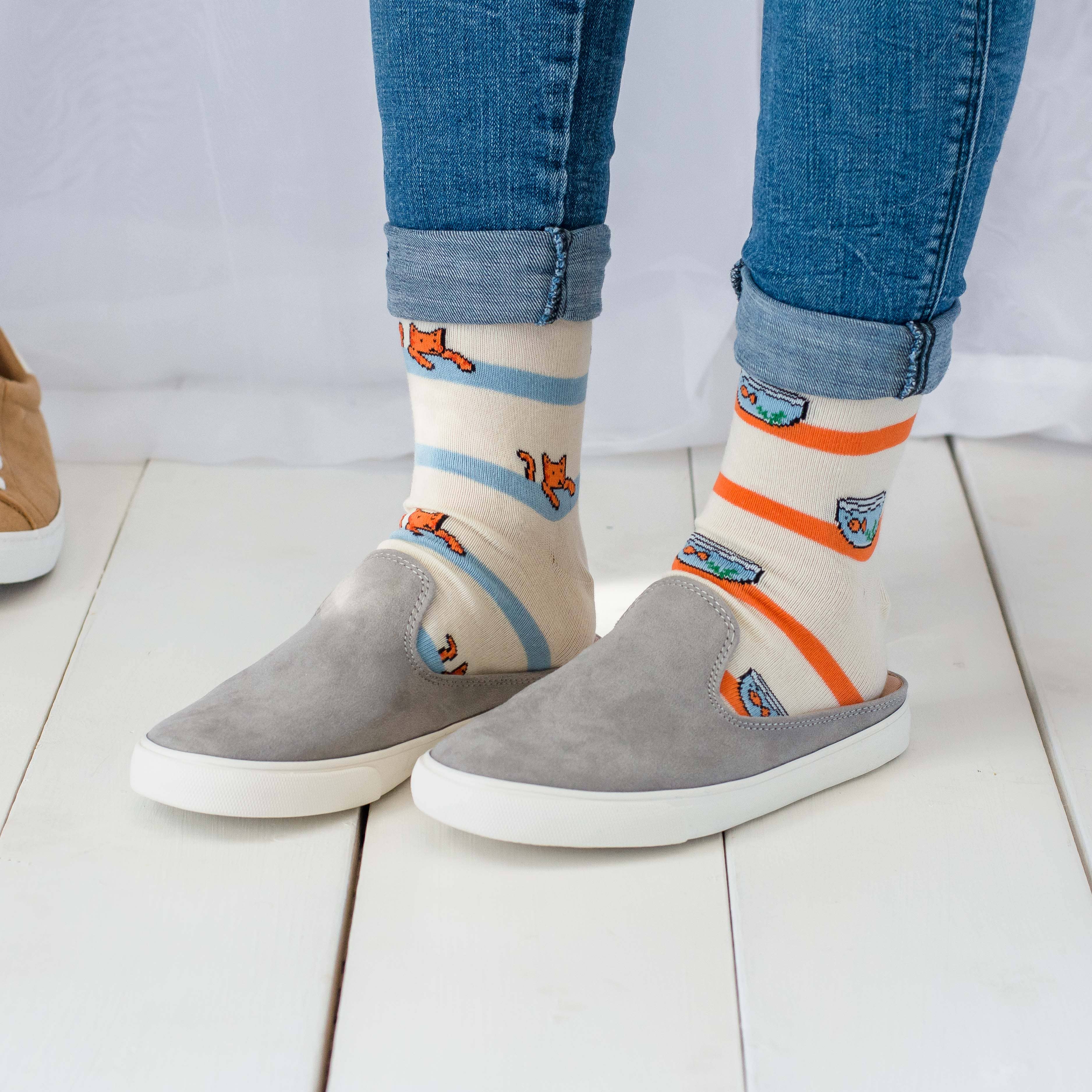 Friday Sock Co. - Wholesale Socks - Women's - Women’s Cat and Fishbowl  Socks3