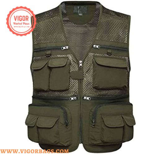 VIGOR – wholesale Outerwear Vest - Men’s – Comfort vest Safari Fishing Travel Photo Cargo Vest Jacket Multi Pockets - MOQ 10 Pcs1