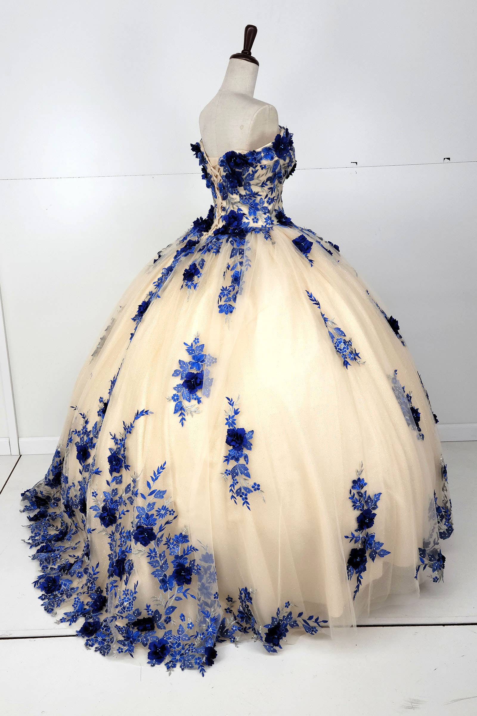 Chicas - Wholesale Dress - Women's - Off the Shoulder Nude Quinceanera Dress CHF311113