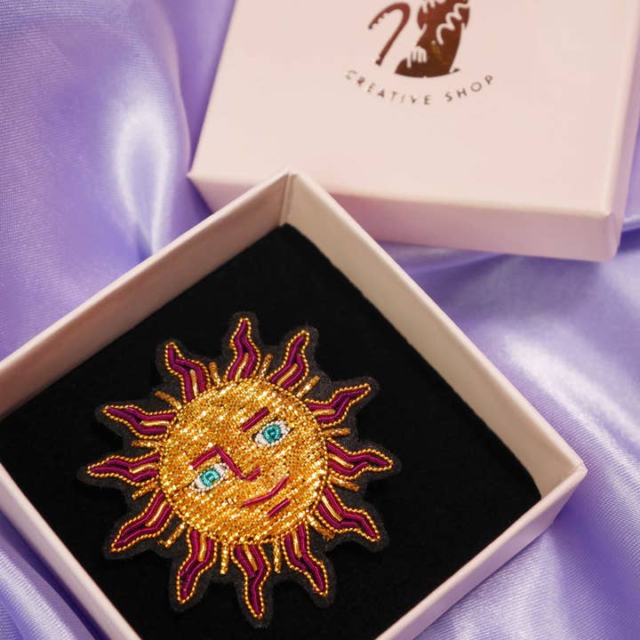 MALICIEUSE - Wholesale Brooch - Handmade Magic Sun Brooch Cannetille Embroidery - Mystic