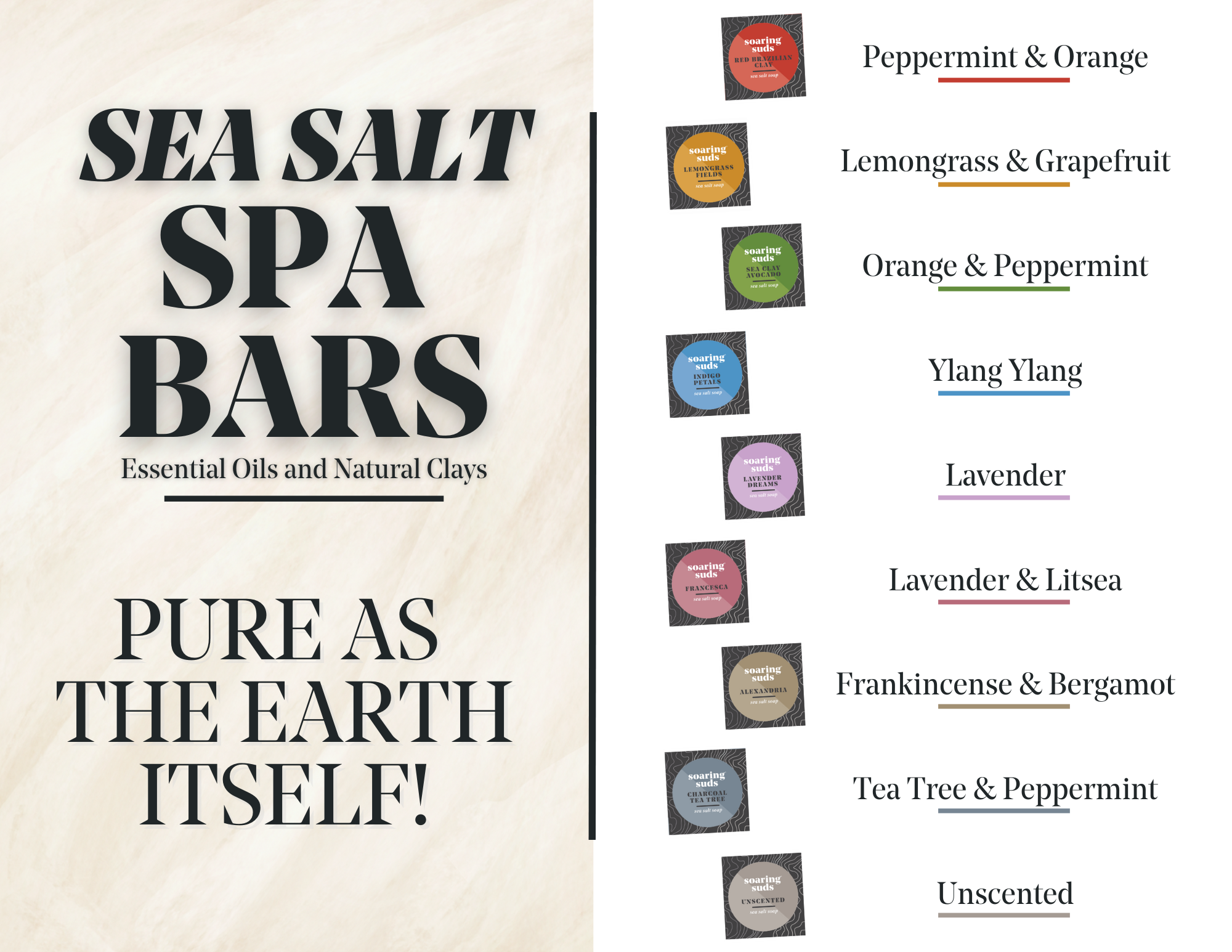 Soaring Suds Soap Co., LLC - Vendita all'ingrosso Saponette - Bar Spa al sale marino inodore2