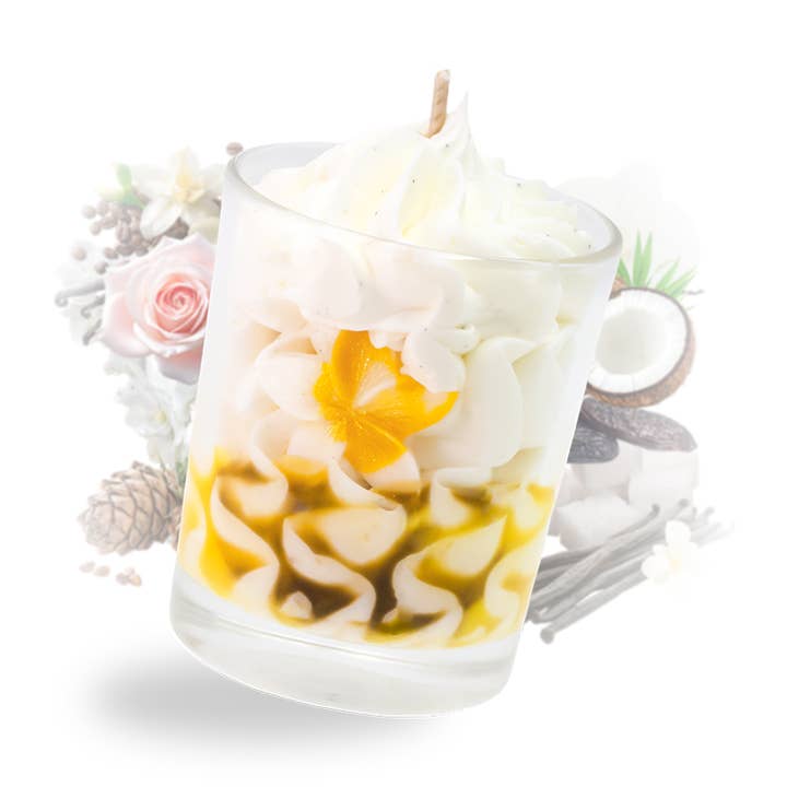 Petite bougie chantilly délice vanillé - fête des mères pour la vente par Les Fées Mères