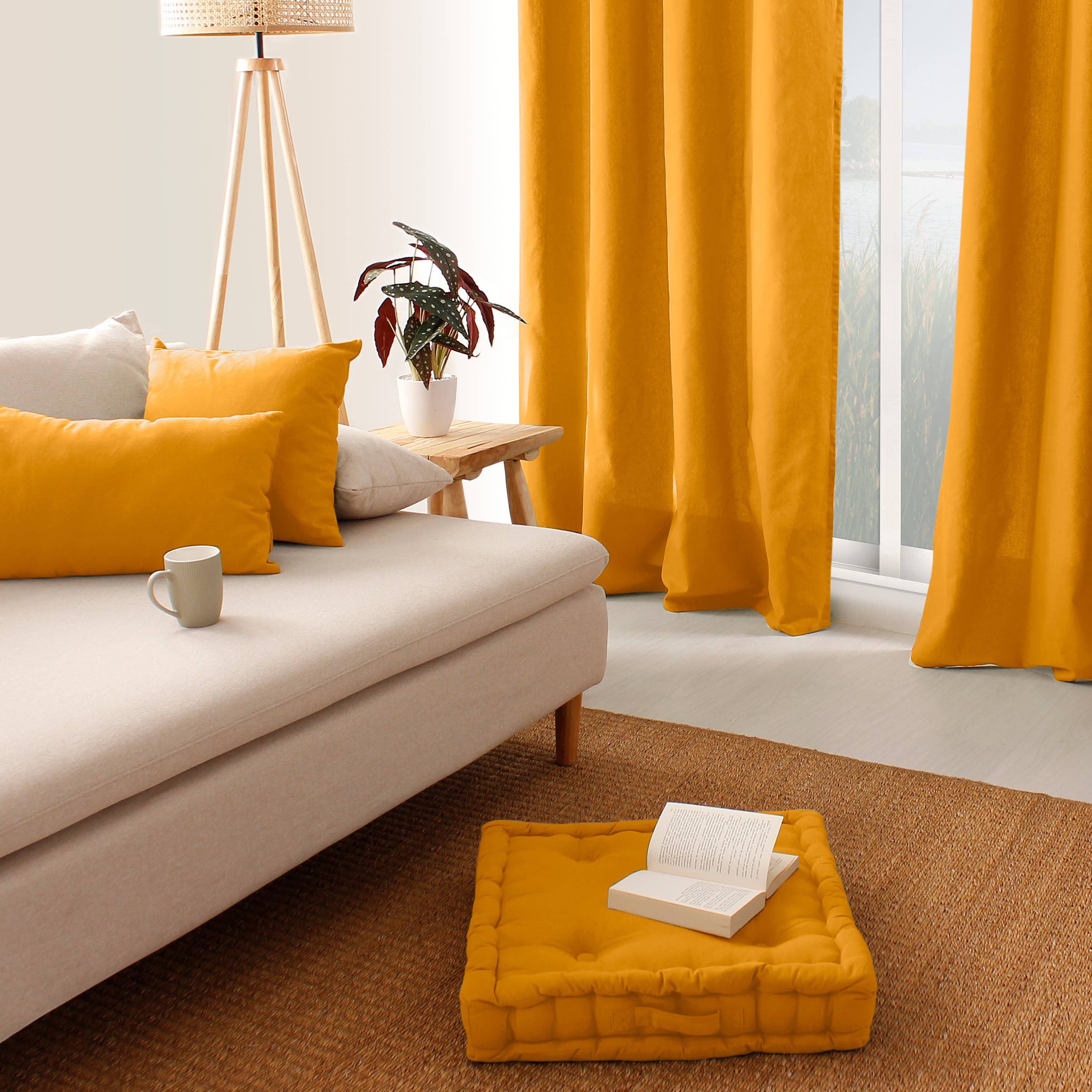 DECOSTARS - CmaDECO - Venta al por mayor Cojines de suelo - Cojín de suelo con asa, 50x50 cm, colección PANAMA12