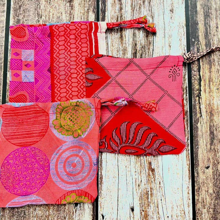 House of Kraft - Wholesale Gift Bag Set/Pack - Gift Pouches | Upcycled Silk Pouch | Pack Silk Gift Pouch61