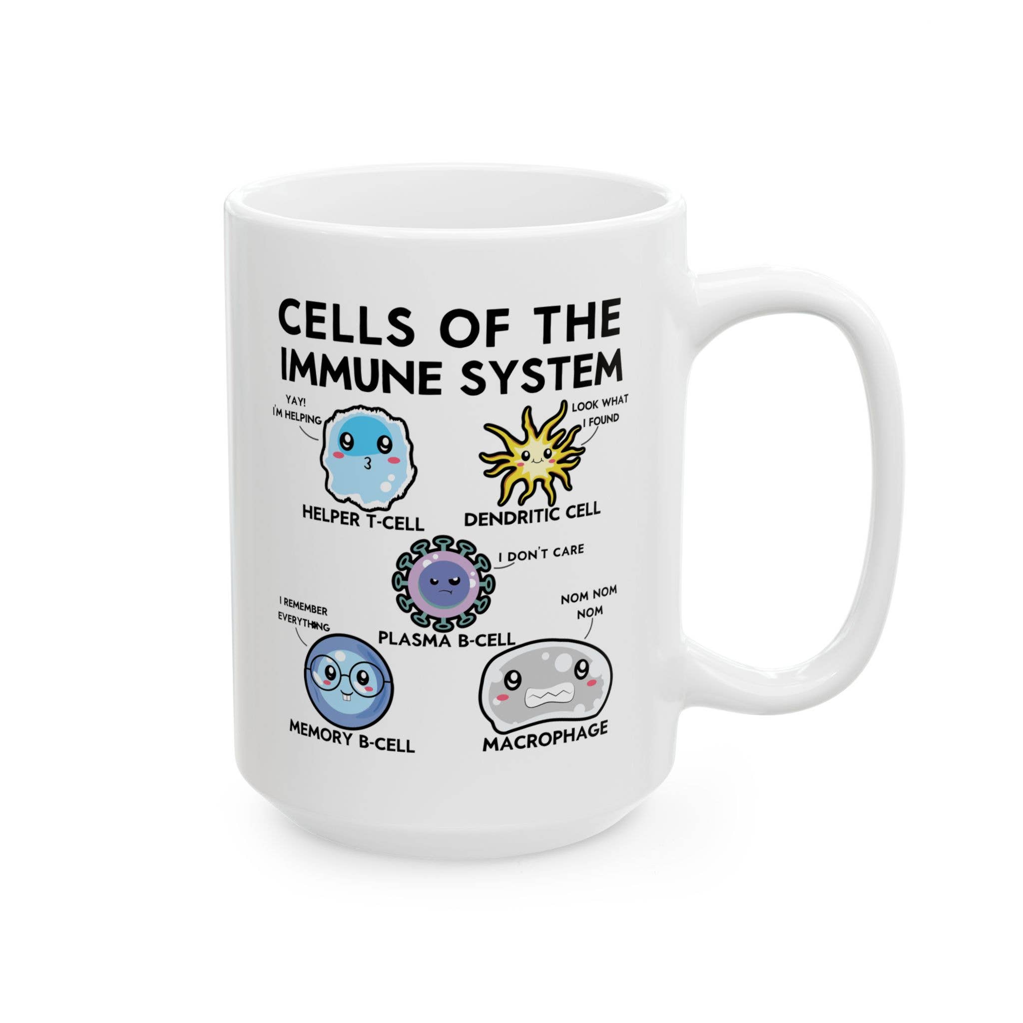 Laughable Printables - Wholesale Coffee Mug - Cells of the Immune System Coffee Mug, Funny Biology Gifts3
