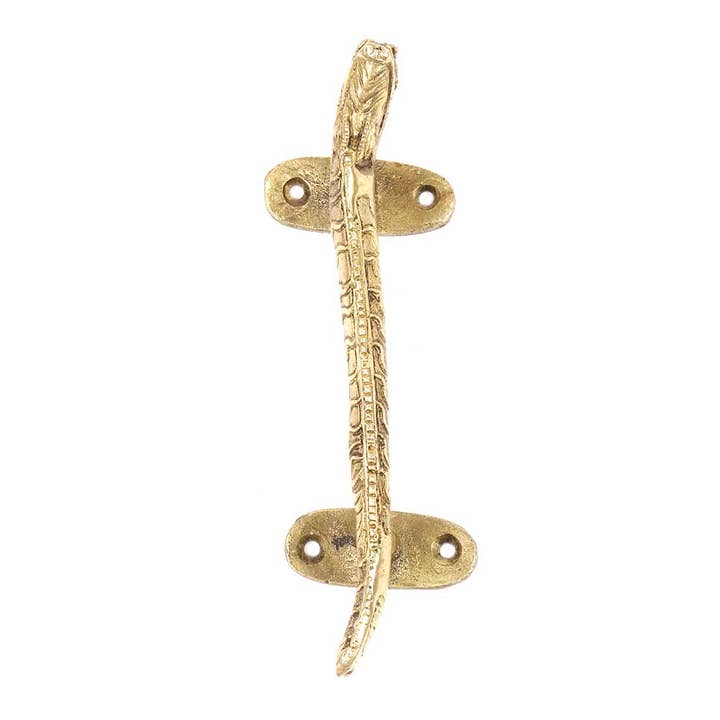 6 Piece Brass Snake Antique Drawer Handles (Gold) for wholesale by Daana Paani LLC