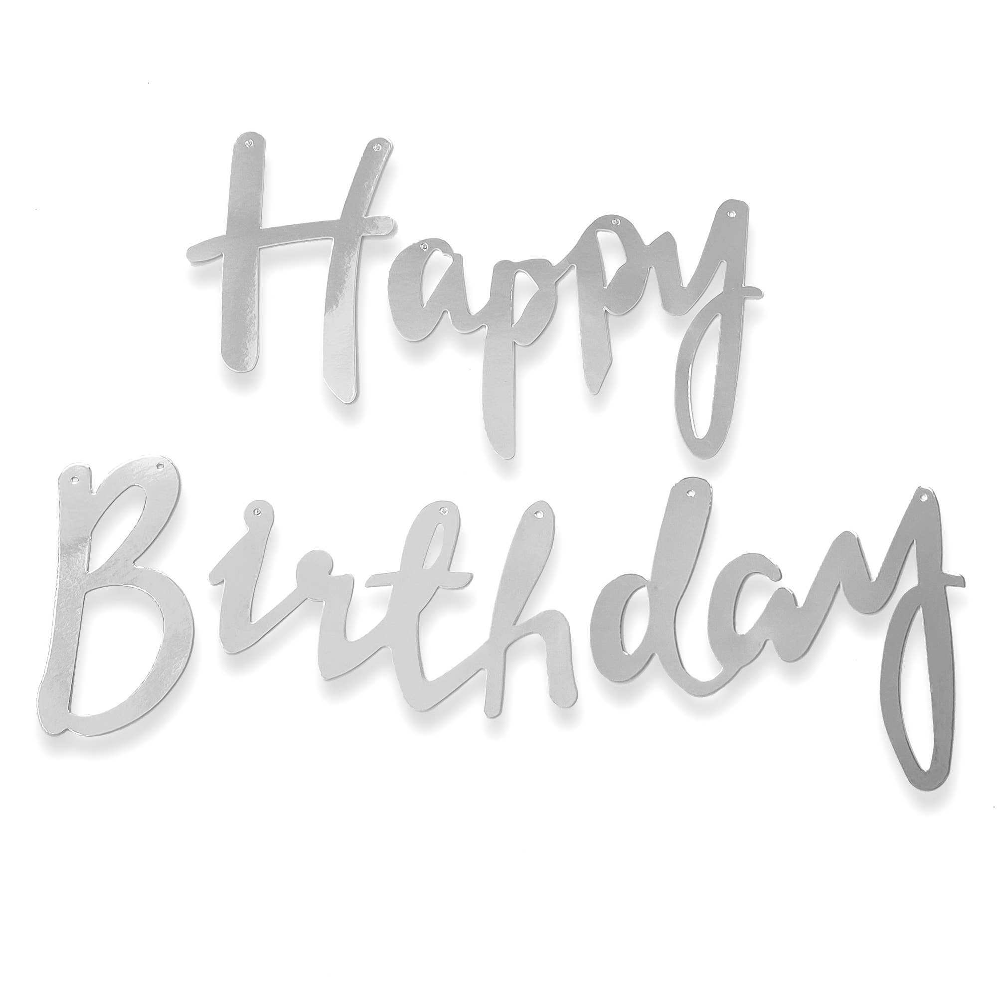 Toyventures - Venta al por mayor Cartel/pancarta para fiestas - Guirnalda de cumpleaños en plateado y rosa dorado para decoración de fiesta1