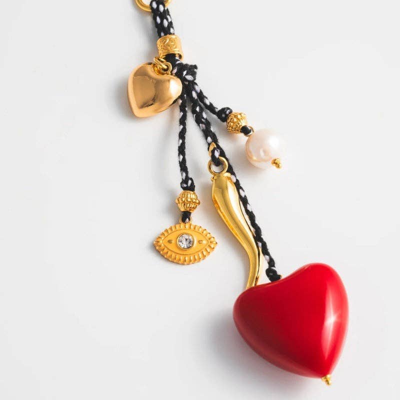 Dipped Shop – wholesale Keychain – Women's – Elegant Heart Pearl Keychain Bag Charm DP25C7879