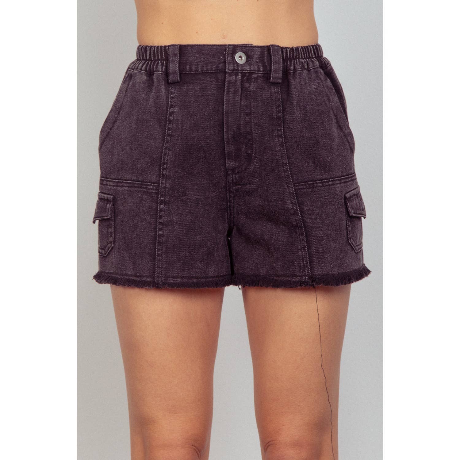 Apolline – wholesale Shorts – Women’s – Washed Cotton Twill Denim Cargo Shorts15