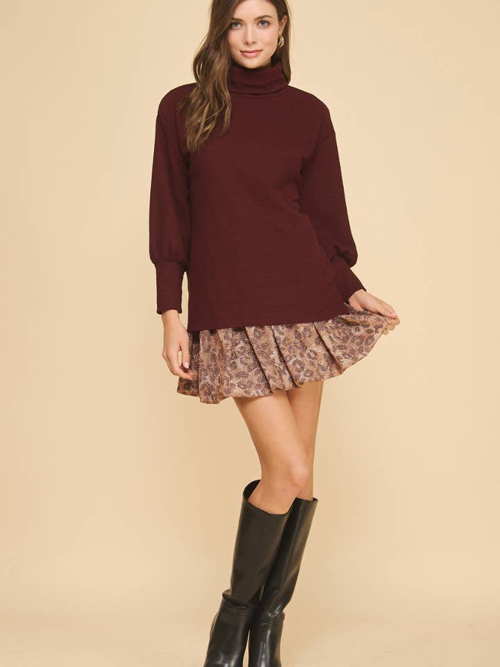 ISK1377 Emma Balloon Skirt Animal Taupe for wholesale by If She Loves