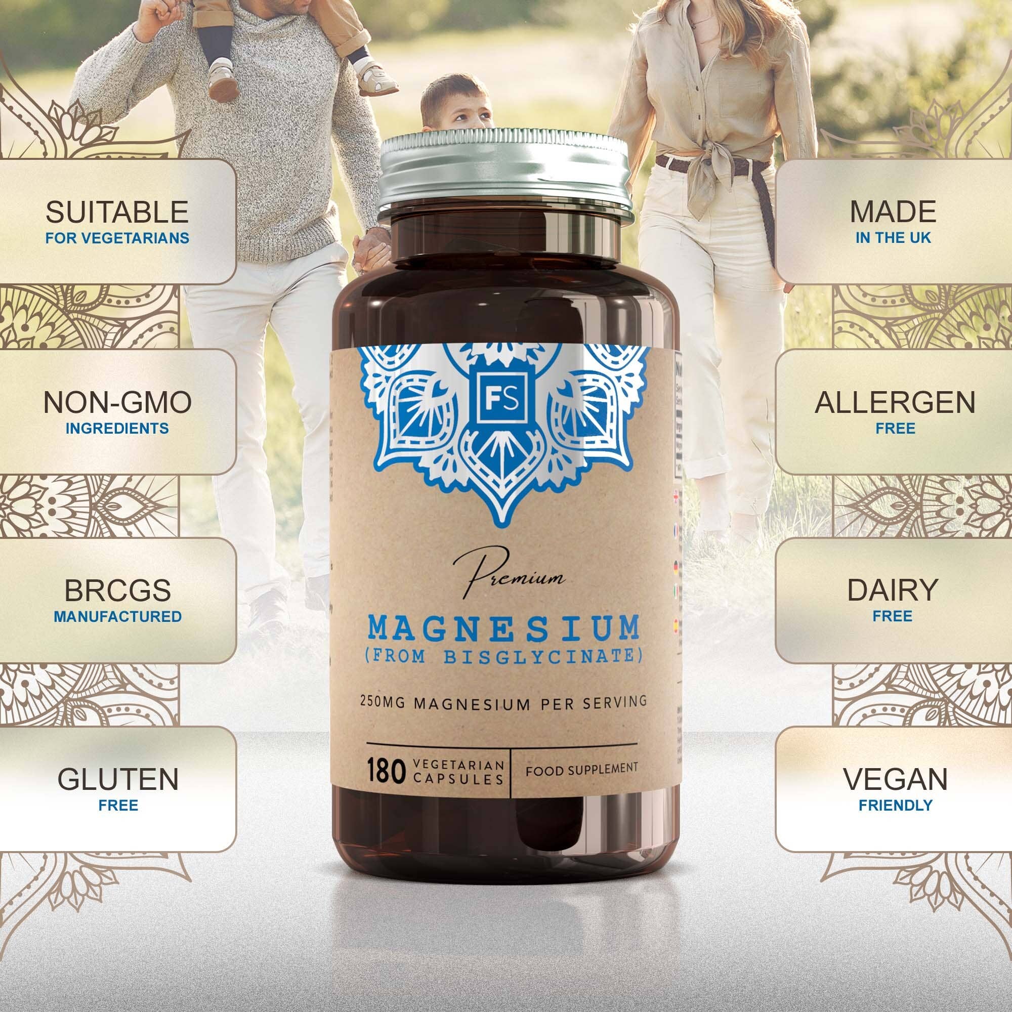 Focus Supplements - Wholesale Oral Supplement/Vitamin - Magnesium Glycinate (250mg) 180 Capsules4