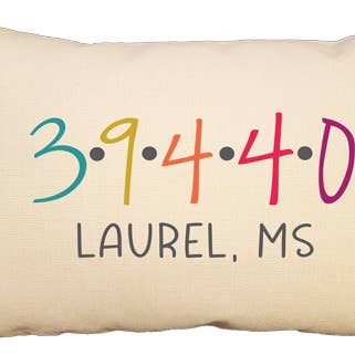 Familiar Goods - Wholesale Throw/Decorative Pillow - Zip Code Dots - 12" x 18"0