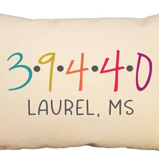 Familiar Goods - Wholesale Throw/Decorative Pillow - Zip Code Dots - 12" x 18"