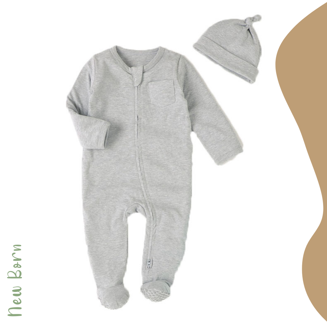 Bebe Ola – Conjunto de roupa - Bebé por atacado – Conjunto para recém-nascido Kai com body e touca0