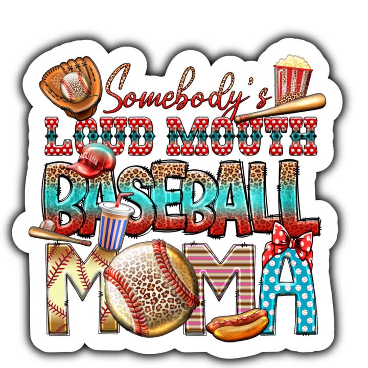 Pegatina de mamá de béisbol con la boca alta de alguien para venta al por mayor de Stick to it creations