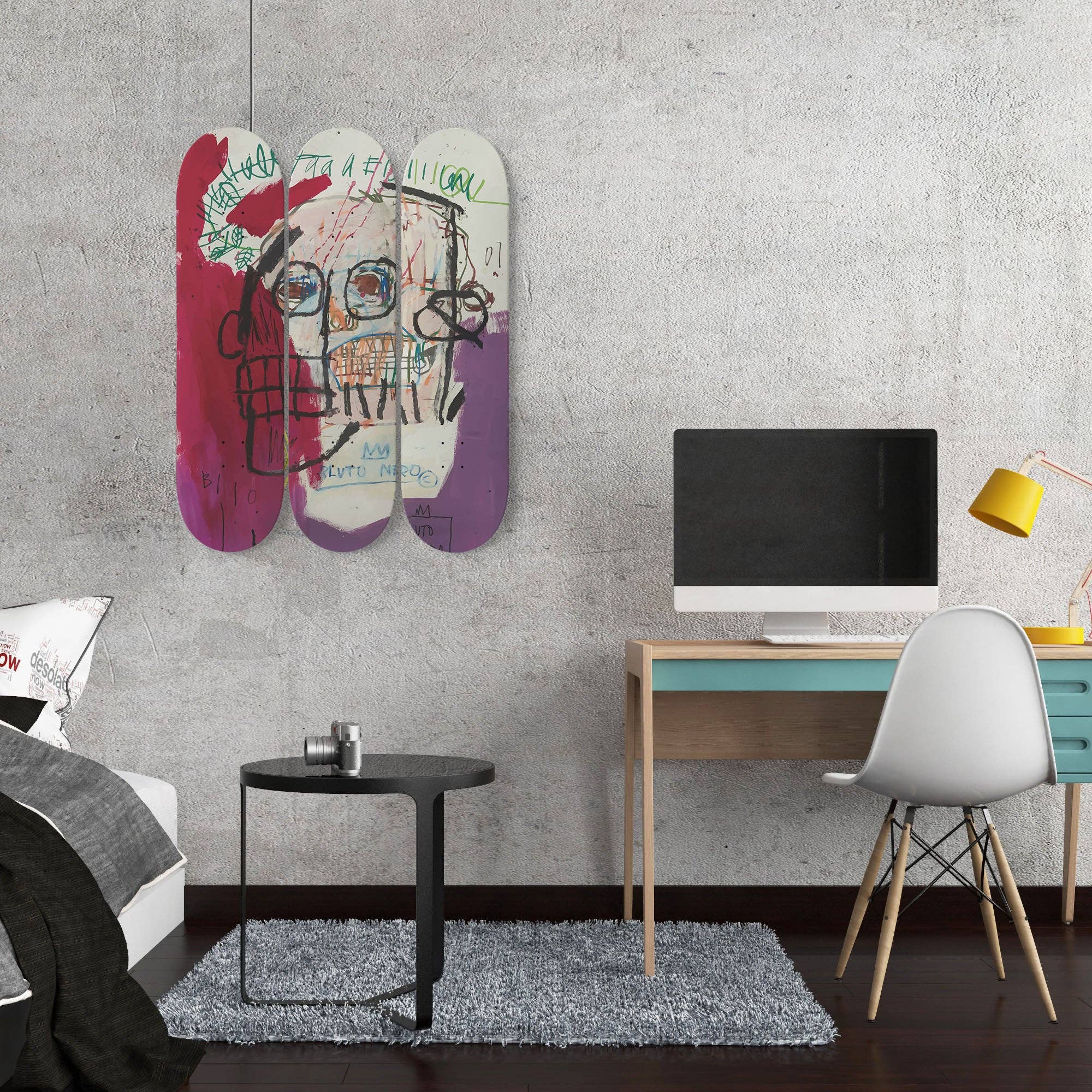 SkateboardArtsy - Wholesale Art Print - Jean-Michel Basquiat, 'Bluto Nero'  | Skateboard Deck Wall Art, Wall Hanged Room Decoration, Maple Wood, Accent Gift for Home, Aesthetic Wall Art4