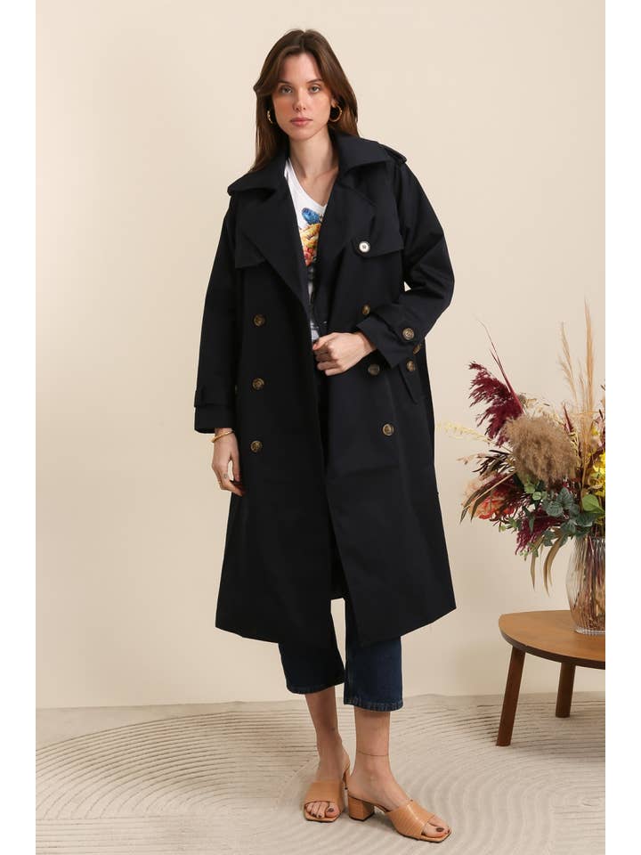 Attrait Paris - Wholesale Trench Coat - Women's - Long double-breasted trench coat17