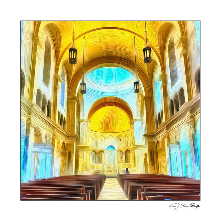 Artcard Cathedral Aisle for wholesale by Signature Image Gallery