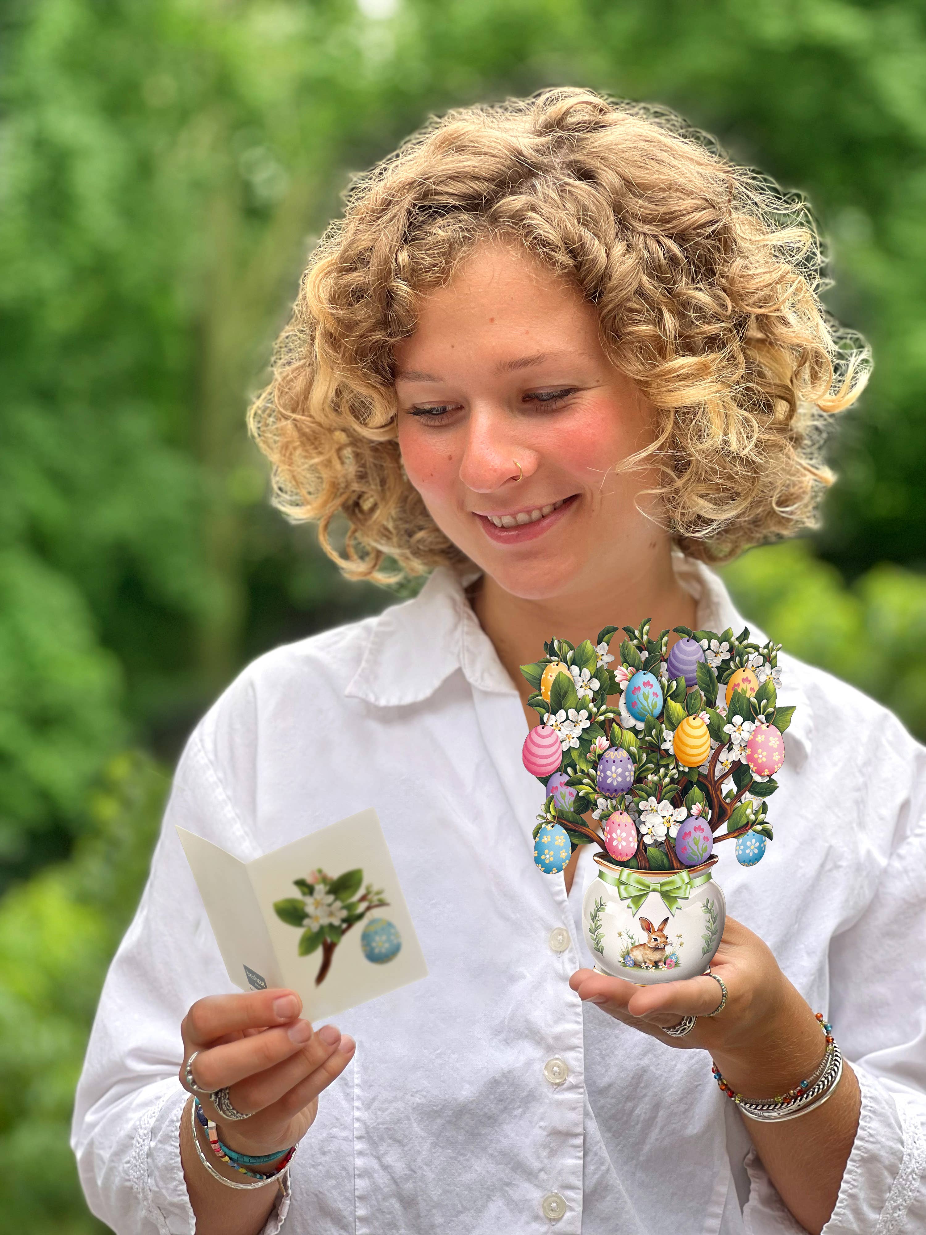 FreshCut Paper LLC – Großhandel Osterkarten – Mini-Osterbaum (10 Pop-up-Grußkarten)2