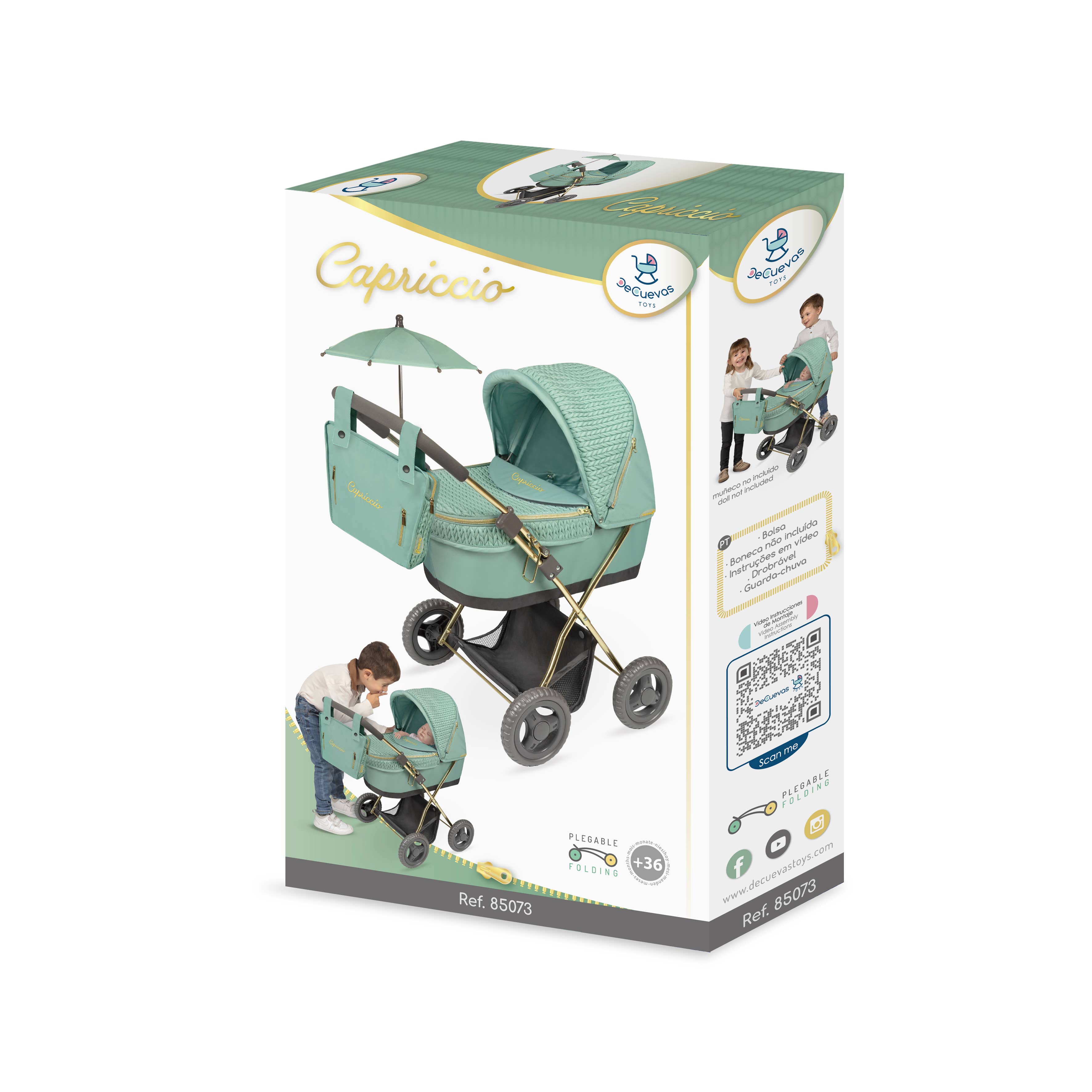 DeCuevas Toys – wholesale Doll pram – Kids – 85073 - Foldable doll stroller "Capriccio"8