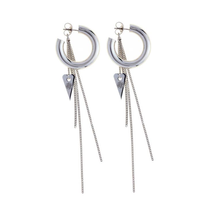 ÖPPET HJÄRTA ÖRHÄNGEN SILVERPLÄTERAD RODIUM, HANDGJORDA I ITALIEN för wholesale av PNG68