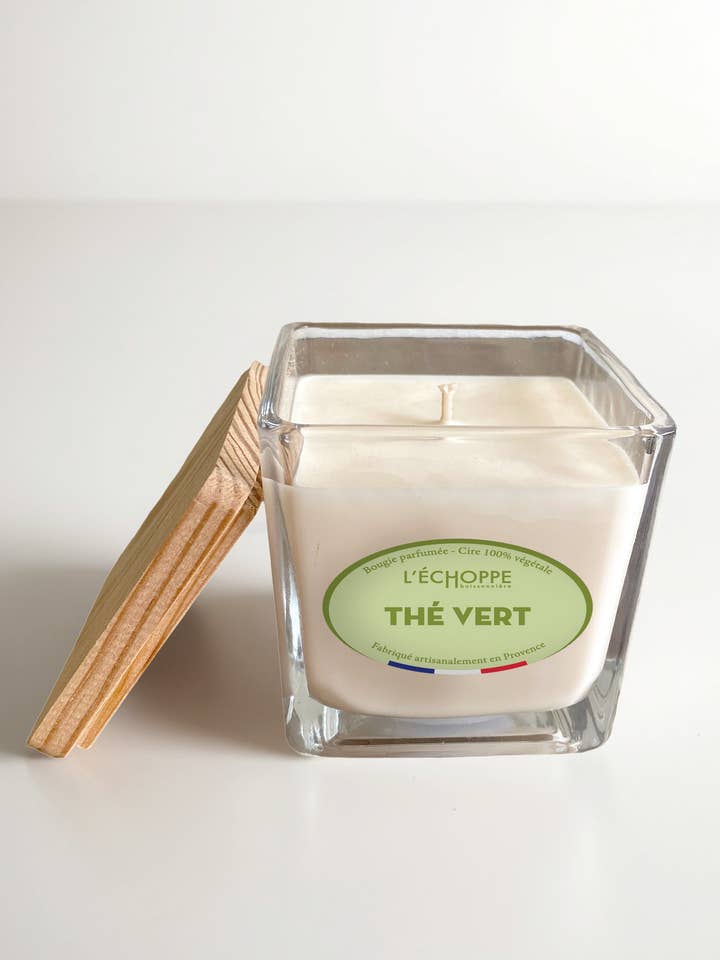 Thé Vert - Bougie parfumée 190g pour la vente par L'Échoppe Buissonnière