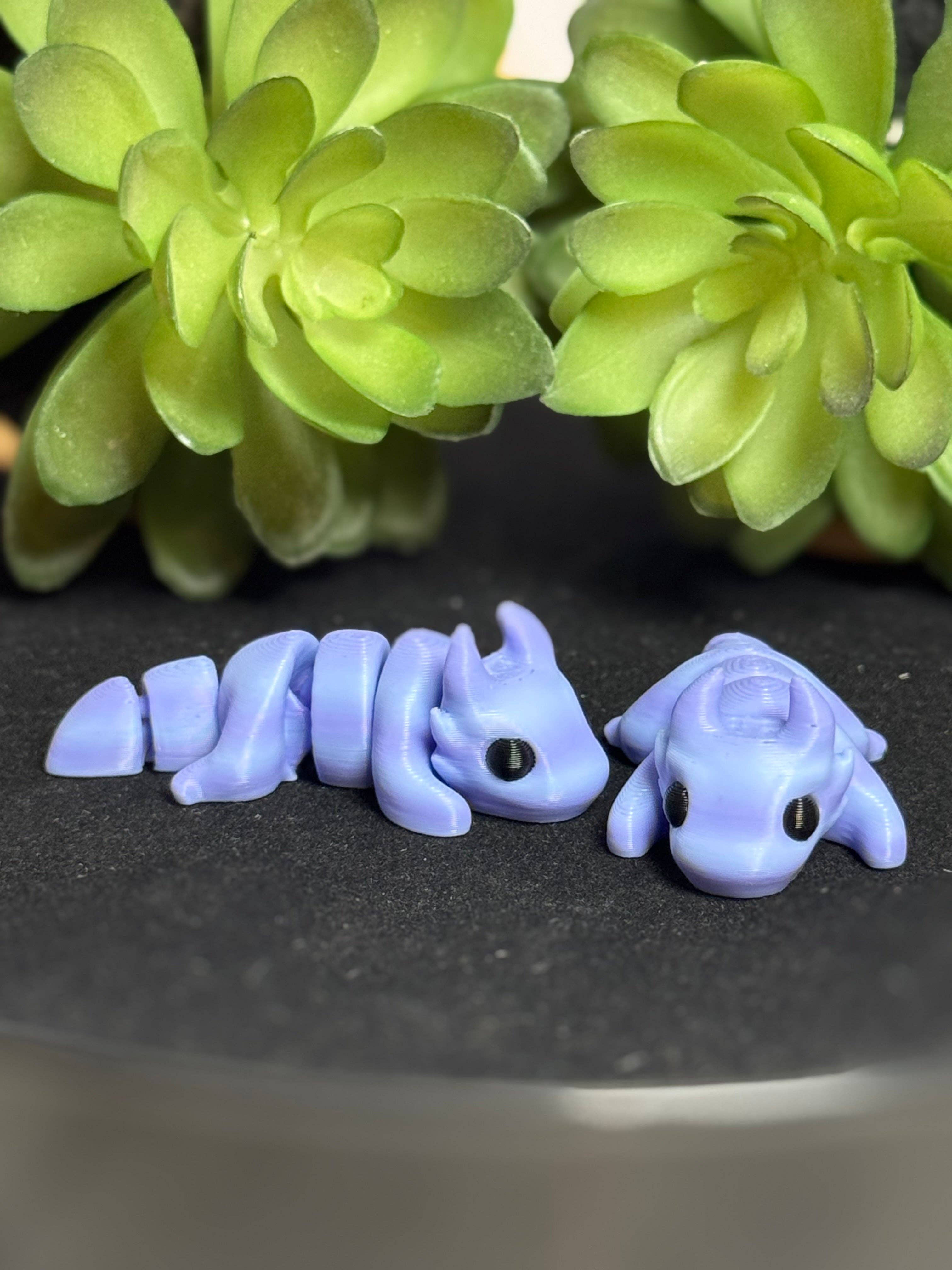 Lorianne Kol - Wholesale Fidget Toy - Kids - Dragon (Blueberry Bubblegum) • Mini 3D Printed Articulated Animal • Flexi Animals