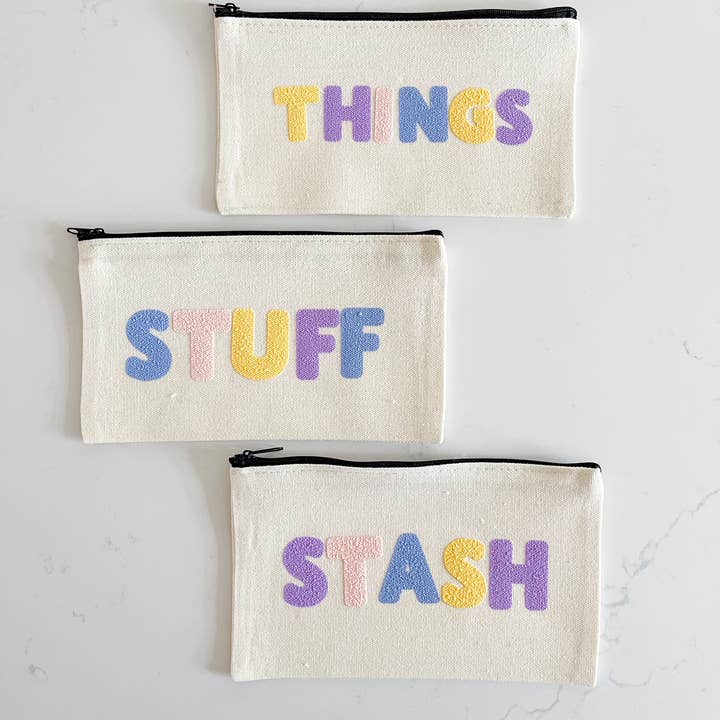 Sacos de Canvas Letra Puffy por atacado de Lauren Ann Boutique & Designs