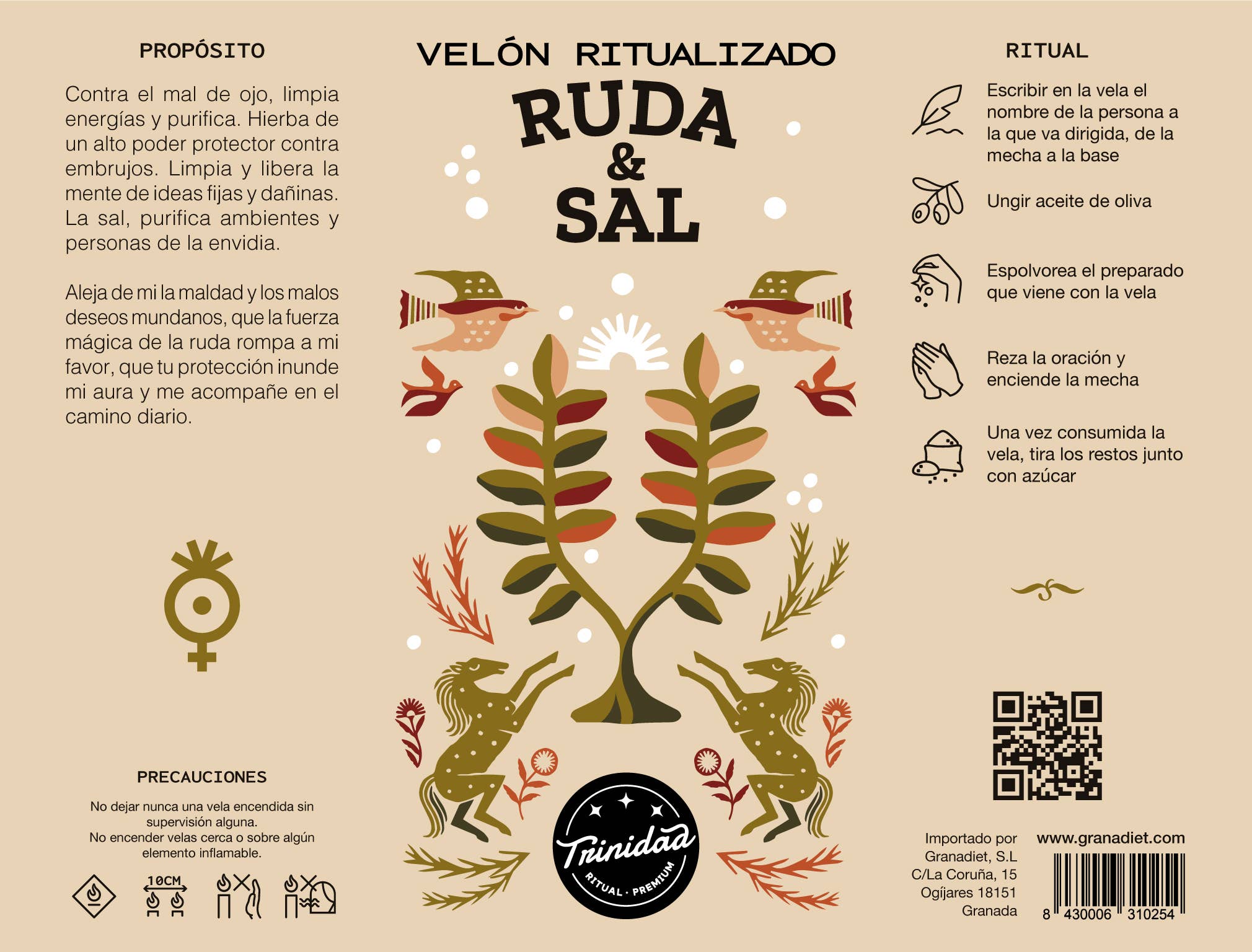 trinidad - Wholesale Votive Candle - Ritualized Candle Ruda y Sal1