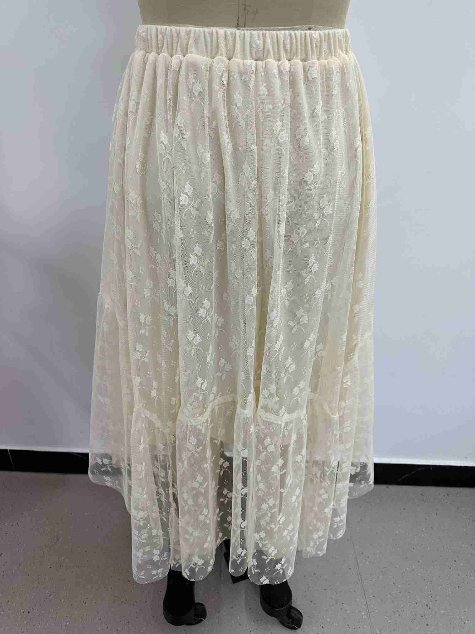 CREAM LACE MIDI SKIRT for wholesale on Faire